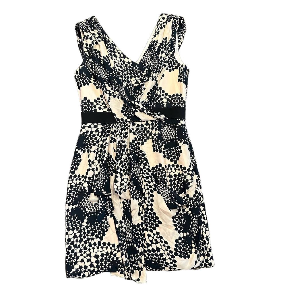 Tibi Womens silk dress blush black filigree ruffles Size 6
